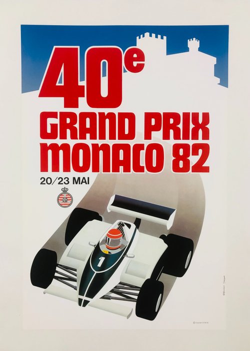 Grognet - 40° Gran Prix Monaco 82 - 20/23 MAI (linen backed on canvas) - 1980‹erne