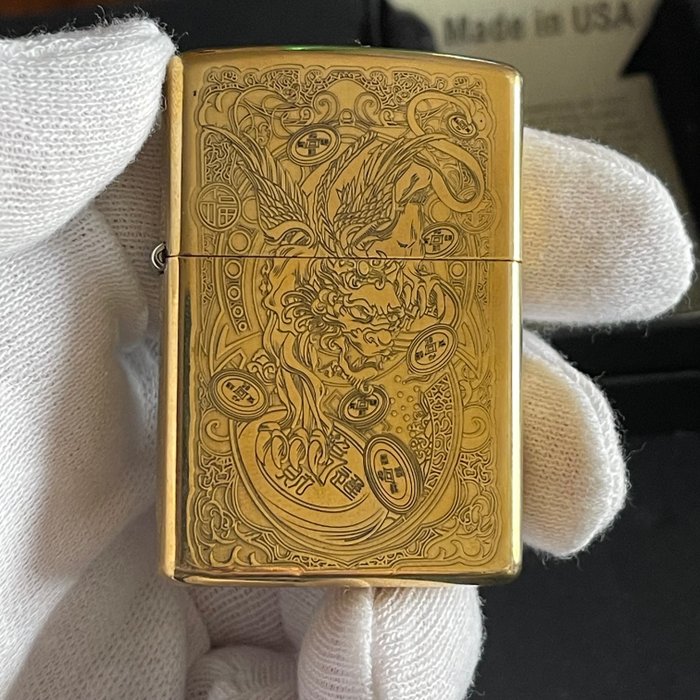 Zippo - TEMPLO DRAGON - Lommelighter - Messing, Stål (rustfrit), messing