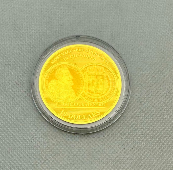 Salomonøerne. 10 Dollars 2017 Polen 100 Golddukaten 1621, 1/100 Oz (.999) Prooflike  (Ingen mindstepris)