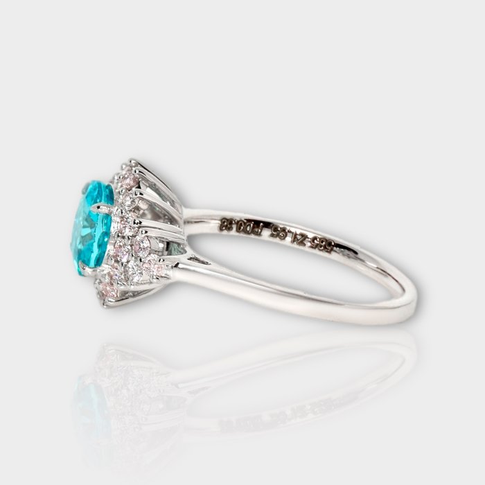 Ingen mindstepris - Forlovelsesring - 14 karat Hvidguld -  233ct tw Zirkon - Diamant - IGI 195 ct Intense Blue