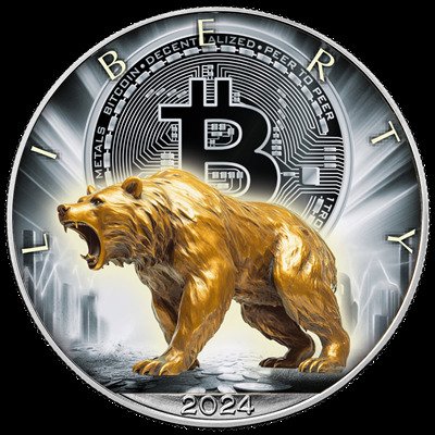 Förenta staterna. 1 Dollar 2024 Bär - Bitcoin, 1 Oz (.999)  (Ingen mindstepris)