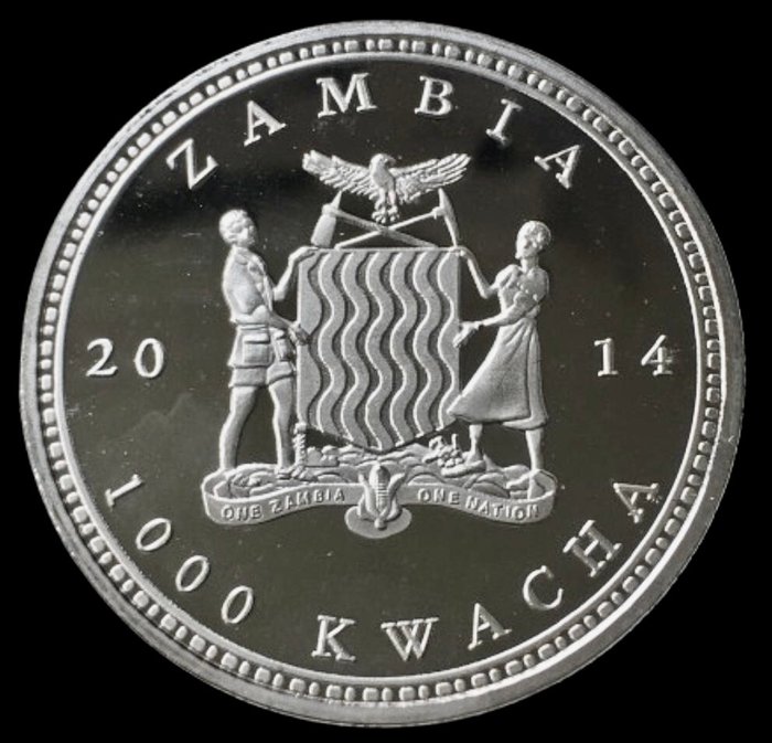 Zambia. 1000 Kwacha - 2014 - Proof - (R752)  (Ingen mindstepris)