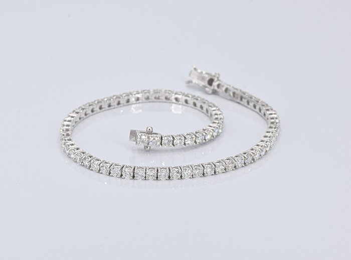 Armbånd - 18 kraat Hvidguld -  4.25ct. tw. Diamant (Natur)