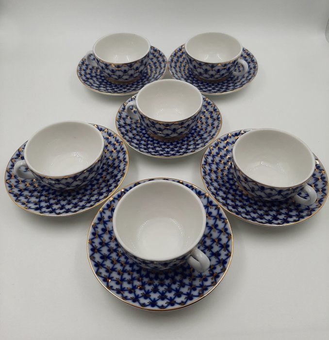 Lomonosov Imperial Porcelain Factory - Yatskevich - Kaffekop (12) - Tazzine da caffé Espresso - 22 kt guld