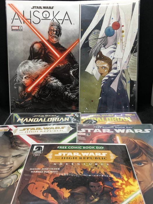 Star Wars - Ahsoka #1, Mandalorian #4,-#5, High Republic #7, FCBD StarWars #1, FCBD High Republic - 7 Comic collection