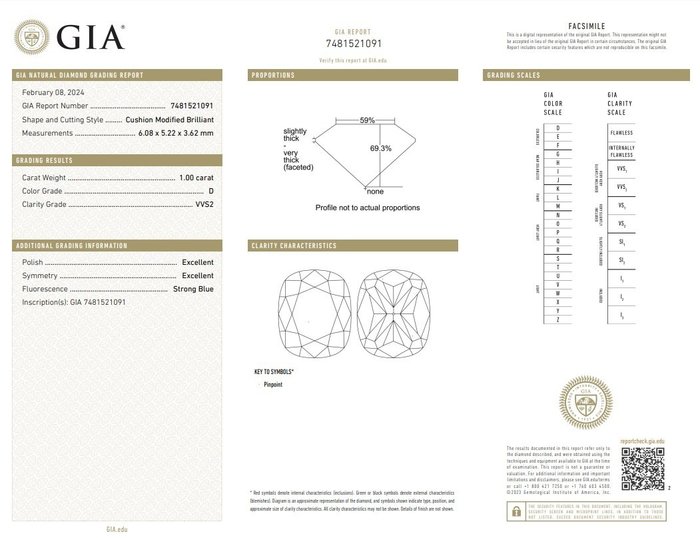 Ring - 18 kraat Hvidguld Diamant (Natur) - Diamant