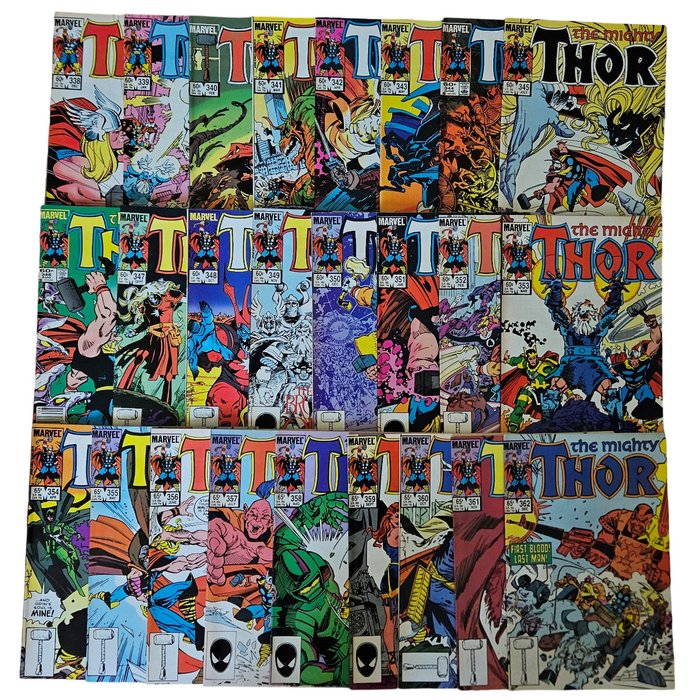 The Mighty Thor 338 - 362 (Beta Ray Bill - 1st Appearance of Malekith) - 25 Comic - 1983/1985