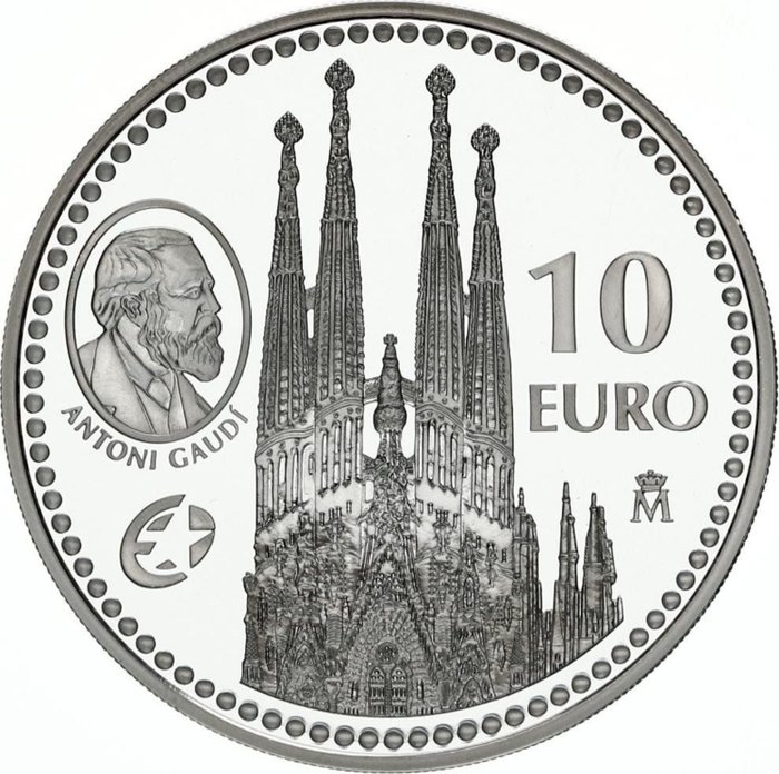 Spanien. 10 Euro 2010 "Gaudi's Sagrada Familia" Proof  (Ingen mindstepris)