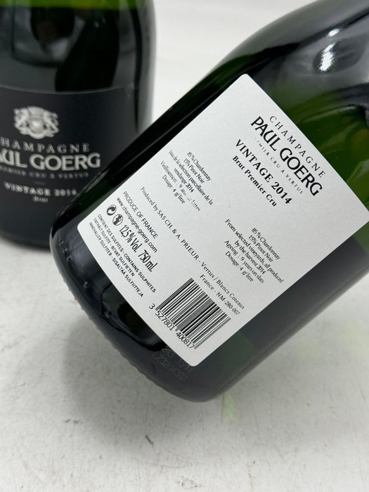 2014 goerg Paul Goerg à Vertus Millésimé - Champagne Premier Cru - 2 Flasker (075 L)