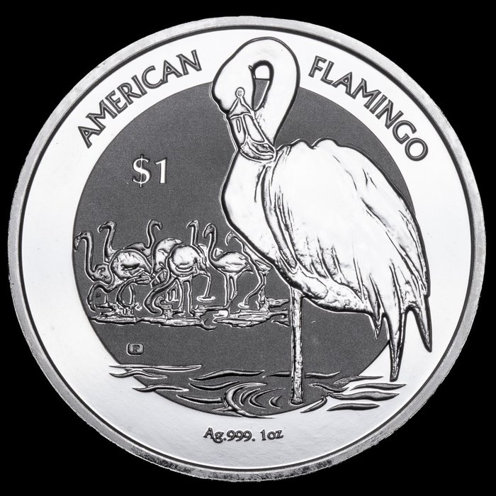 Australien. 1 Dollar 2021 American Flamingo, 1 Oz (.999)  (Ingen mindstepris)