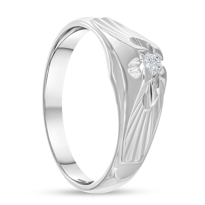 Ring - 18 kraat Hvidguld -  006ct tw Diamant (Natur)