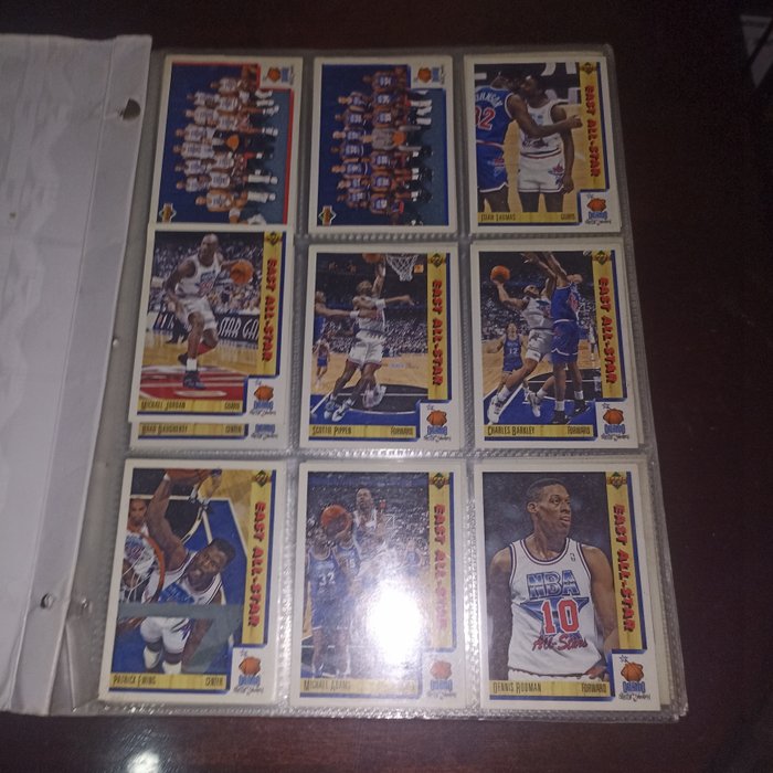 1992/93 Upper Deck NBA Basketball Premiere Euro Edition - 1 Complete Album - Næsten så god som ny (NM)