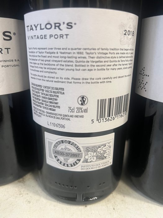 2018 Taylor's - Vintage Port -  Douro  - 6 Flasker (0,75 L)