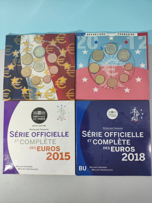 Frankrig. Year Set (BU) 2004/2018 (4 sets)  (Ingen mindstepris)