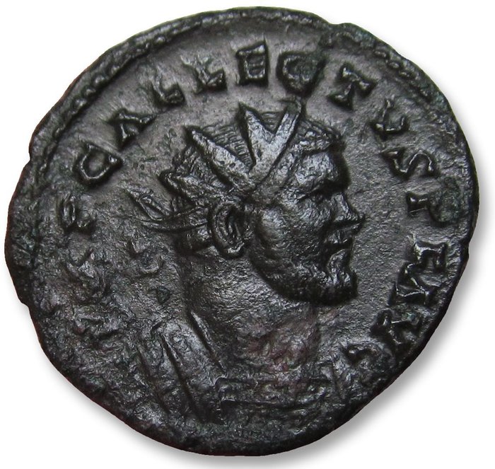 Romarriket Allectus (AD 293-296) Quinarius Romano-British Emperor Camulodunum mint 293-296 AD - VIRTVS AVG -