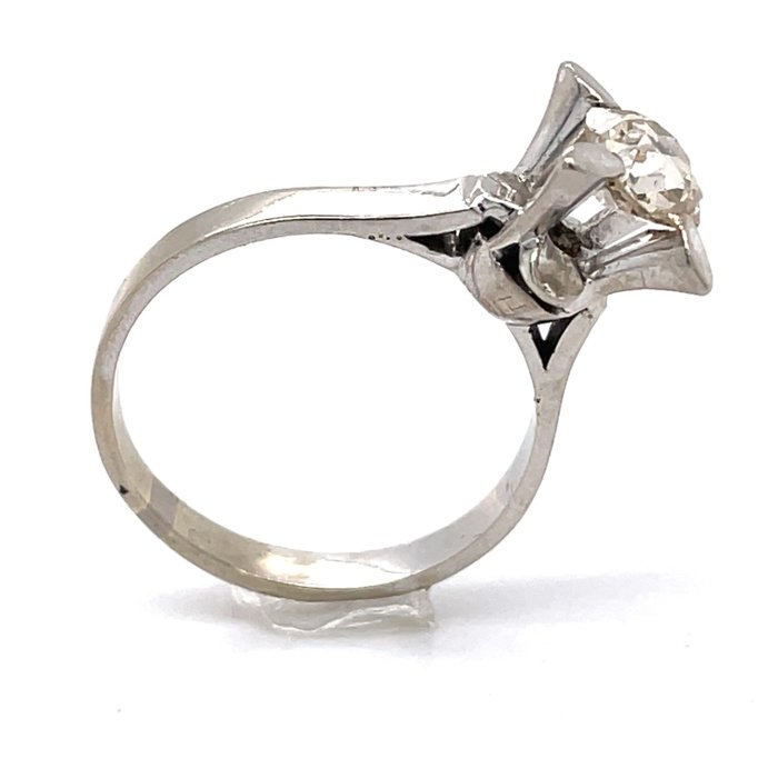 Ring - 18 kraat Hvidguld Diamant (Natur)