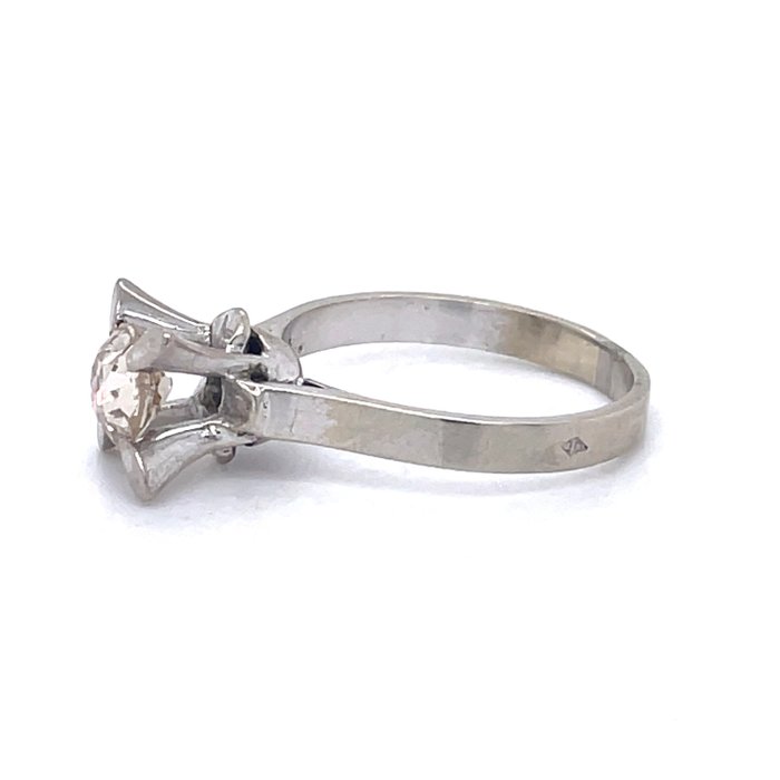 Ring - 18 kraat Hvidguld Diamant (Natur)