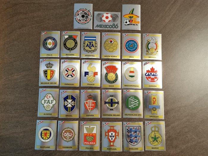 Panini - World Cup Mexico 86 - Badges - (27/27) Complete Set