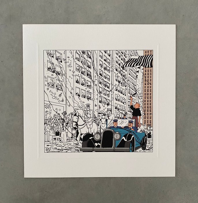 Dokument - Hergé - Carte de voeux 2020 signée par Fanny et Nick Rodwell - Tintin en Amérique - 2019