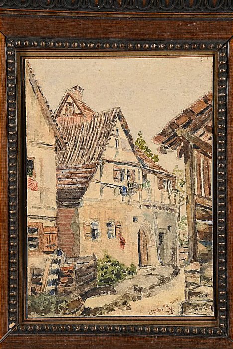 Julius Kolber (1880-1940) - Village street in Leonberg - NO RESERVE