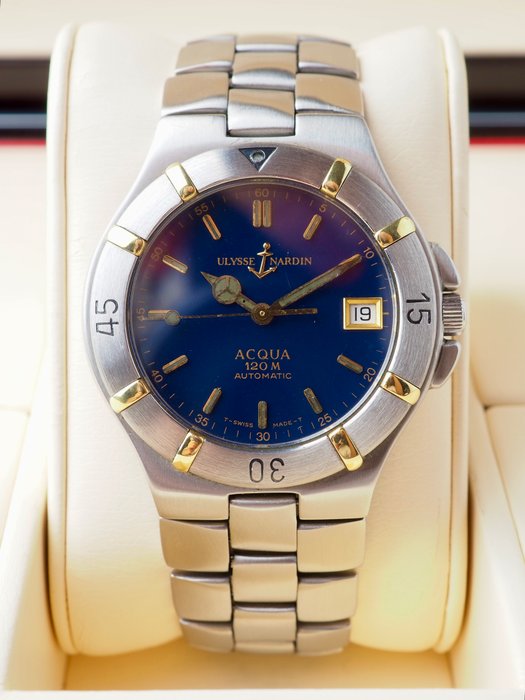 Ulysse Nardin - Acqua Automatic 120m 18k Gold Bezel - 134-26 - Mænd - 1990-1999