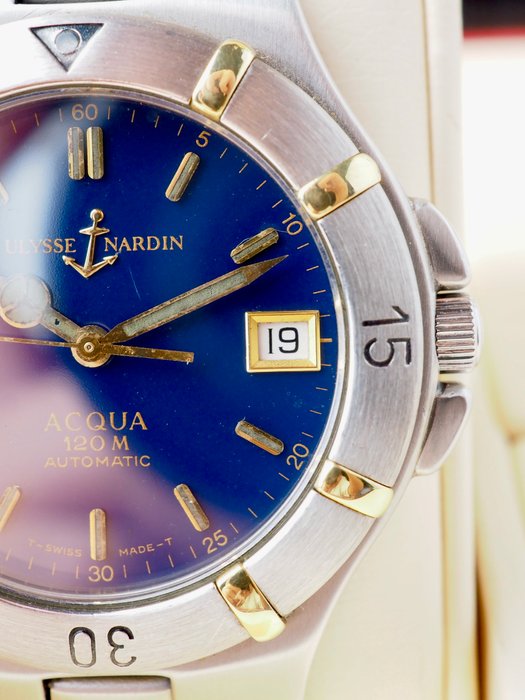 Ulysse Nardin - Acqua Automatic 120m 18k Gold Bezel - 134-26 - Mænd - 1990-1999