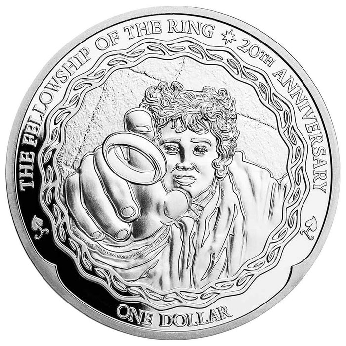 Niue 2 Dollars 2021 20 Jubiläum - Der Herr der Ringe™ (1) - Frodo™ 1 Oz (999)  (Ingen mindstepris)