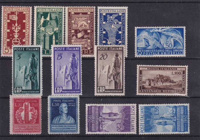 Den Italienske Republik 1948/1954 - Masser af komplette serier af perioden