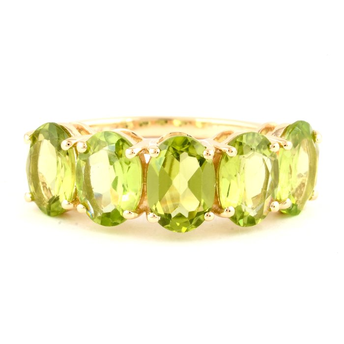 Ingen mindstepris - Ring - 14 karat Gulguld -  3.44ct. tw. Peridot