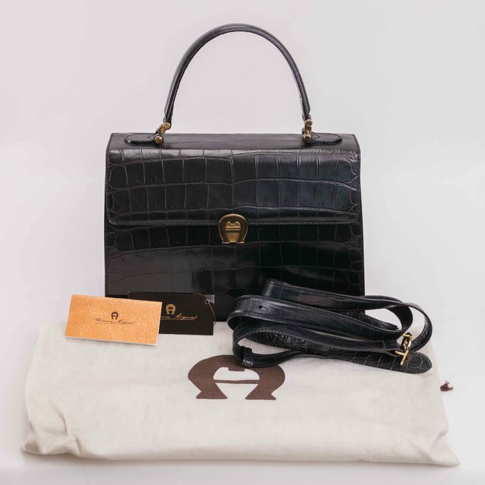 Aigner - AIGNER Crocodile embossed Leather 2 way - Skuldertaske