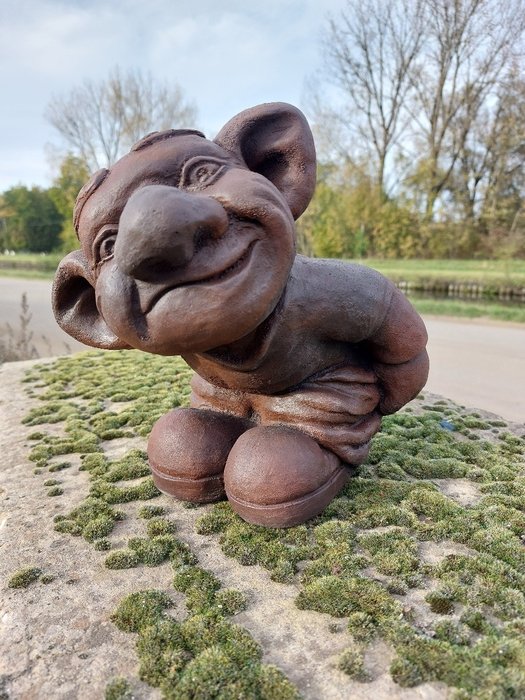 Statue garden statue of a troll mythical creature - 25 cm - støbt sten