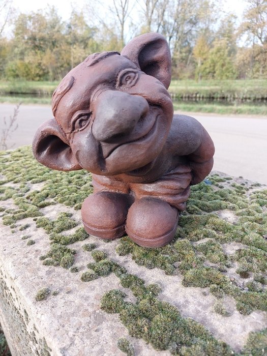 Statue garden statue of a troll mythical creature - 25 cm - støbt sten