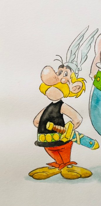 Sommacal, Giorgio - 1 Original colour drawing - Asterix e Obelix