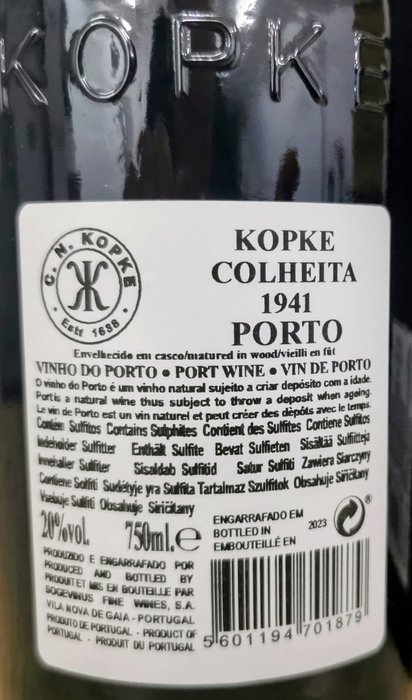 1941 Kopke - Douro Colheita Port - 1 Flaske (075L)