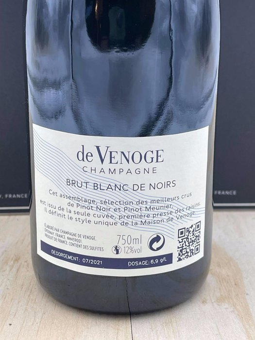 De Venoge, Cordon Bleu Brut - Champagne Blanc de Noirs - 6 Flasker (0,75 L)