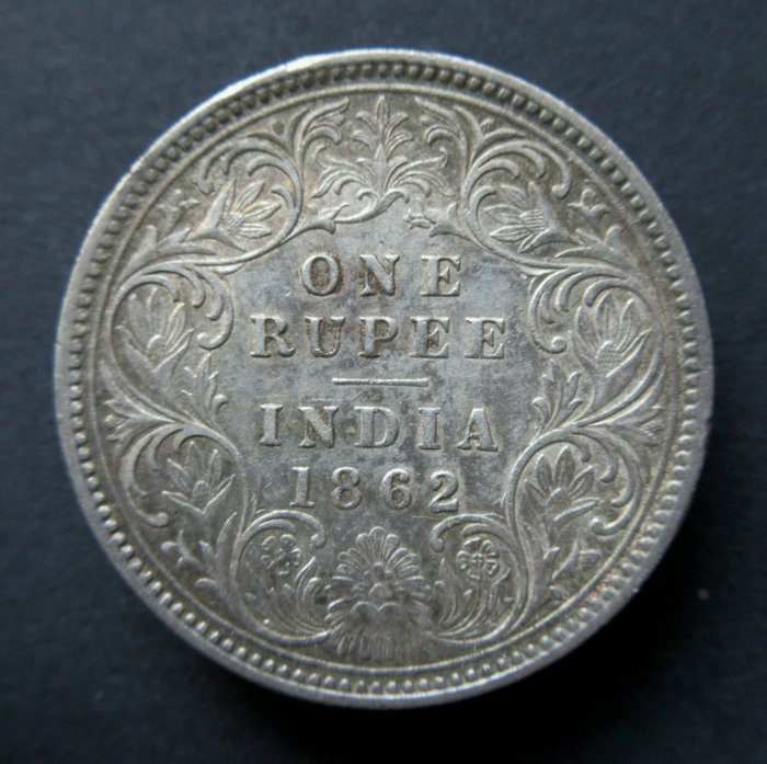 Britisk Indien. Victoria. 1 Rupee 1862 B ***TOPKWALITEIT***  (Ingen mindstepris)