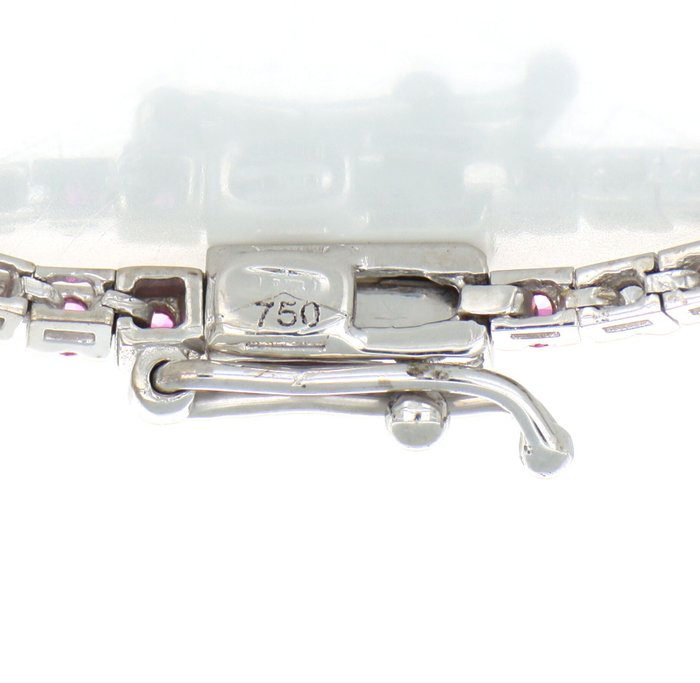 Ingen mindstepris - Armbånd - 18 kraat Hvidguld -  1.46ct. tw. Rubin - Diamant