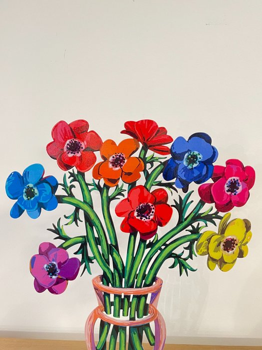 David Gerstein (1944) - Flowers Poppies vase