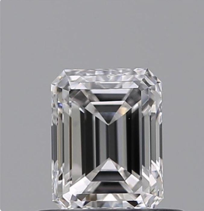 1 pcs Diamant  (Natur)  - 055 ct - Smaragd - E - IF - Gemological Institute of America (GIA)