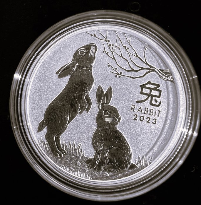 Australien. 1 Dollar 2023 Year Of The Rabbit, 1 Oz (.999)  (Ingen mindstepris)