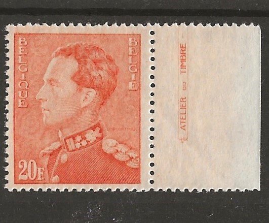 Belgien 1946 - Poortman 20F Bright Orange - med Kaiser-certifikat - OBP/COB 435A