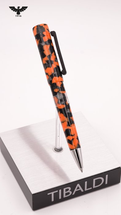 Tibaldi - Perfecta Vinyl Orange  Black - Kuglepen