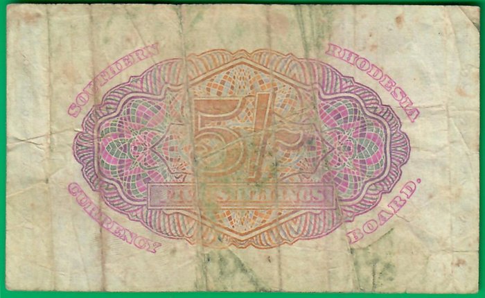 Sydrhodesia. - 5 shillings 1/1/1948 -  w/ fancy serial *8844* - Pick 8b  (Ingen mindstepris)