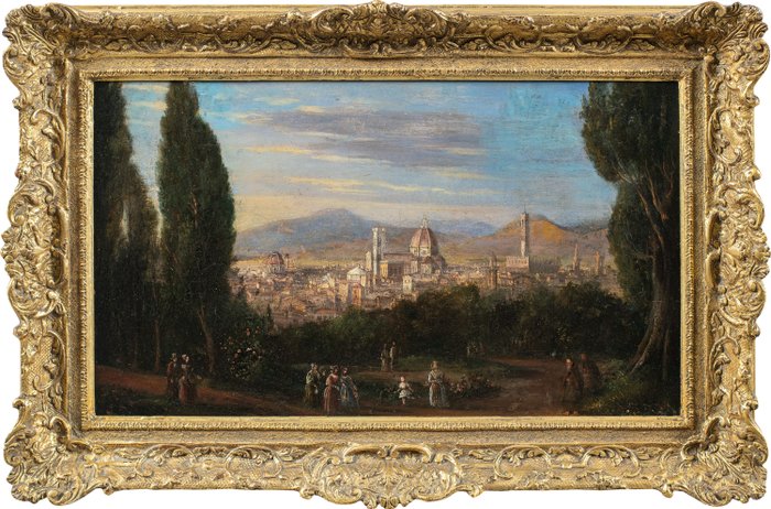 Florentine School (XVIII-XIX) - View of Florence from Piazzale Michelangelo