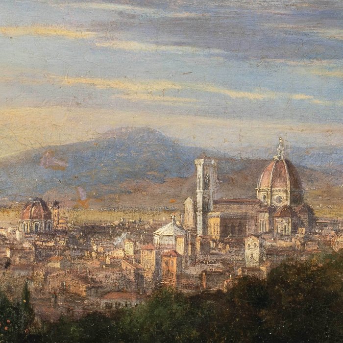 Florentine School (XVIII-XIX) - View of Florence from Piazzale Michelangelo