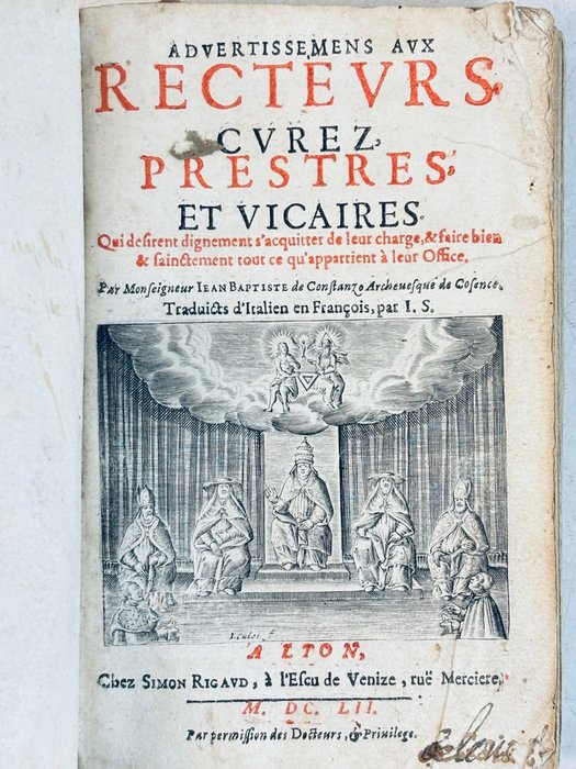 Giovanni Battista Constanzi - Advertissemens aux recteurs, curez, prestres et vicaires - 1652