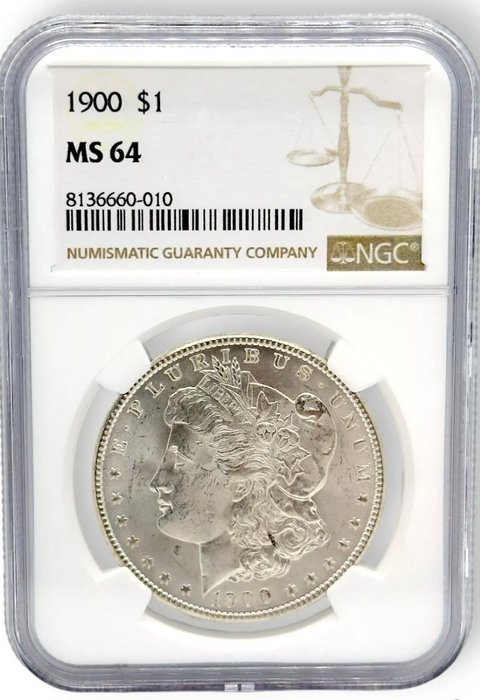 Förenta staterna. Morgan Dollar 1900 NGC Silver MS64 Beautiful Satin Luster  (Ingen mindstepris)