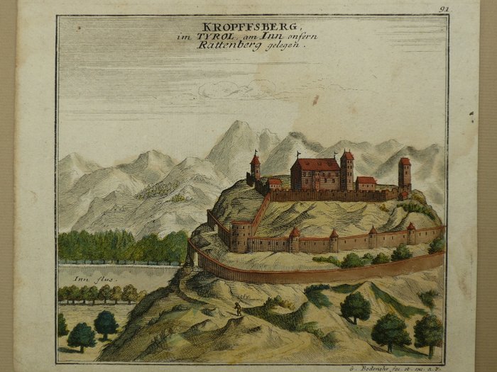 Europa - Østrig / Tirol / Kropfberg; G Bodenehr - Kropffsberg im Tyrol am Inn onfern Rattenberg gelegen - 1681-1700