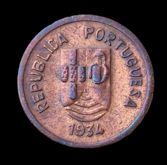 Portugisisk Indien República 1 Tanga 1934 - Escassa - SEM RESERVA  (Ingen mindstepris)