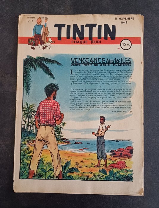 Tintin - Journal Tintin édition Française . Couverture Jacobs + Le Rallic + Cuvelier + Husy - 8 Tal - Første udgave - 1948/1949